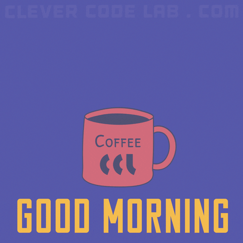 CleverCodeLab cat coffee morning good morning GIF