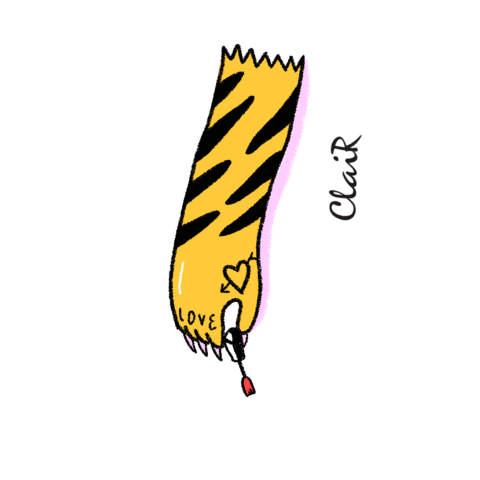 Hand Tiger Sticker by clairvrn