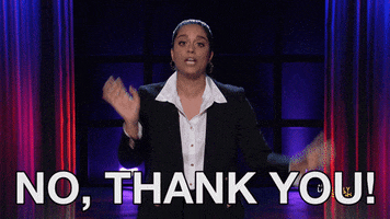 No Thank You Thanks GIF by A Little Late With Lilly Singh