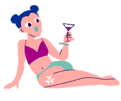 Girl Drinking Sticker by ALEX Berlin