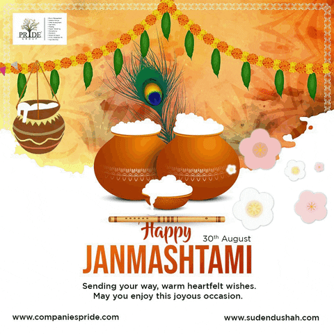 Krishna Jayanti Happy Janmashtami GIF by Pride Group