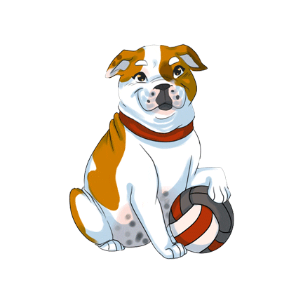 Volleyball Bulldog Sticker by Addie - University of Redlands Mascot