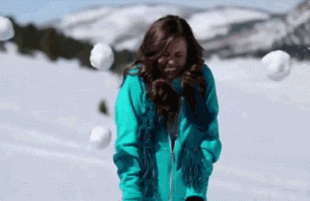 snow snowball fight GIF