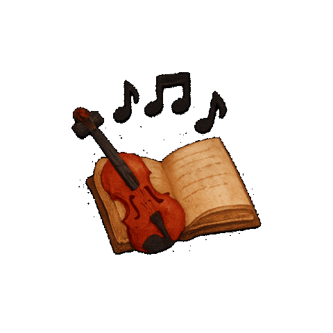 Book Violin Sticker