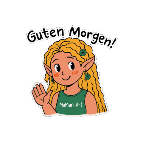Good Morning Guten Morgen Sticker by MaMari Art