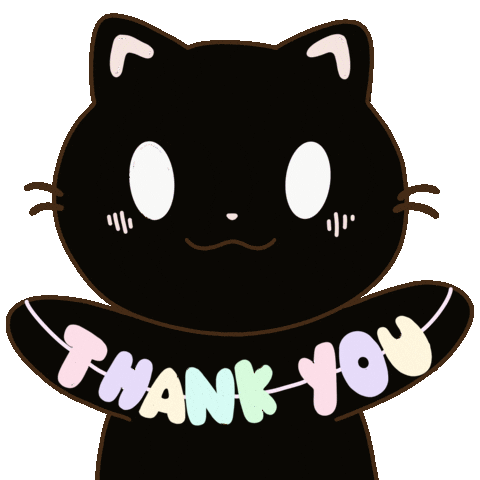 Black Cat Thank You Sticker