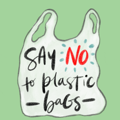 No plastic bags here handwritten text Royalty Free Vector