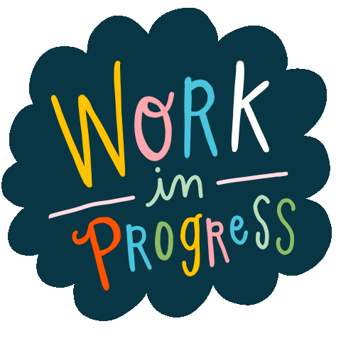 Create Work In Progress Sticker by Linzie Hunter