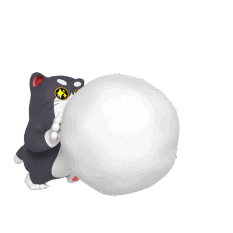 Cat Snowball Sticker by Liberty Cats Emojis