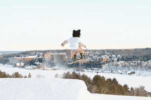 Ski Jump Mascot GIF by Michigan Tech