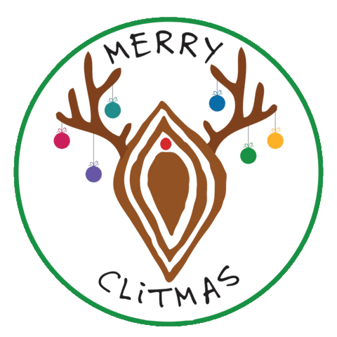 Vulvinchen Merryclitmas Xmas Weihnachten Clitoris Clitmas Vulva Klitoris Sticker by VULViNCHEN