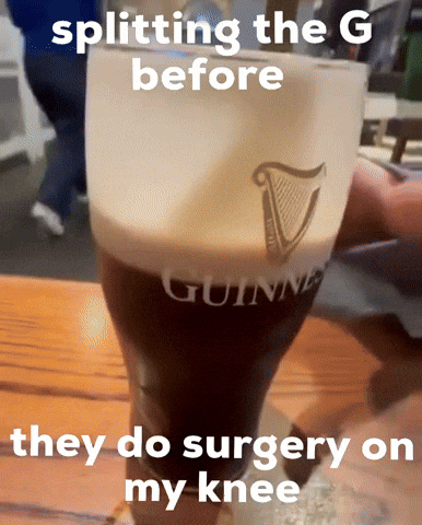 Knee Surgery Drinking GIF