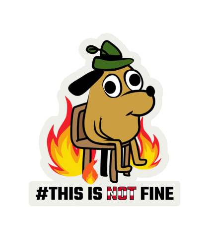 Thisisnotfine Sticker by papabogner