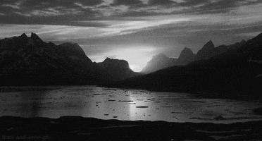 black and white sunset GIF