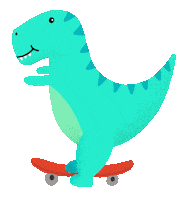 Skate Dinosaur Sticker by studioumi