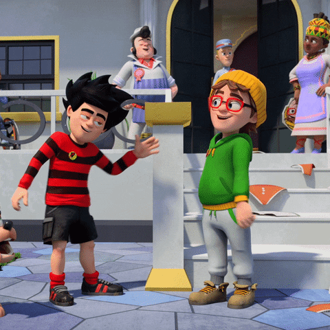 High Five Dennis And Gnasher Unleashed GIF by Beano Studios