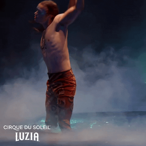 Water Splashing GIF by Cirque du Soleil