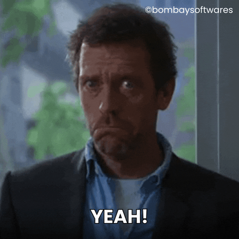 Hugh Laurie Yes GIF by Bombay Softwares