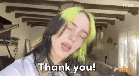 Billie Eilish Thank You GIF by Kids' Choice Awards - Find & Share on GIPHY