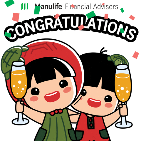 Cheers Congratulations GIF by Manulife Financial Advisers - Find ...