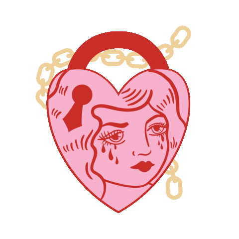Sad Heart Sticker by Kirbee Lawler