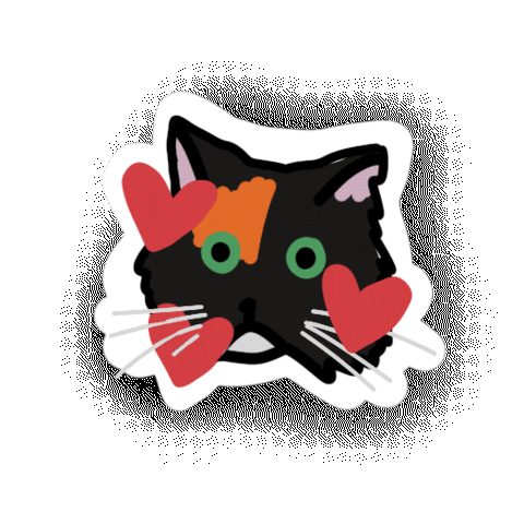 In Love Cat Sticker by Soofiya