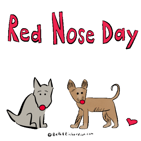 Red Nose Day Dog Sticker