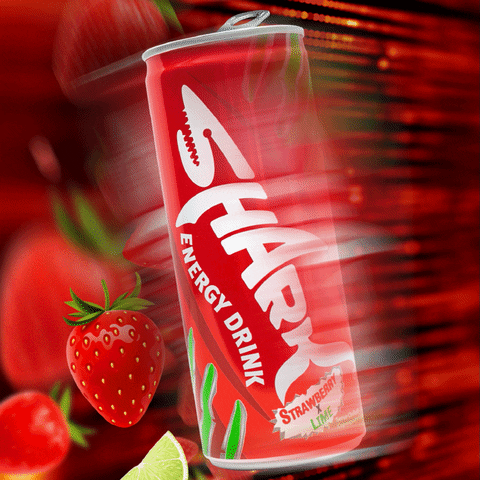Energy Drink Strawberry GIF by SHARK Energy