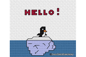 Penguin Hello GIF by Cross Stitch Sanctuary