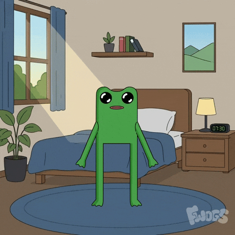 Good Morning Frog GIF by fwogs