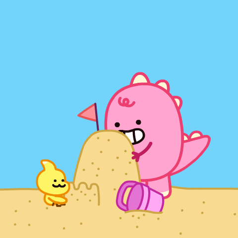 Sand Castle Friends GIF by DINOSALLY