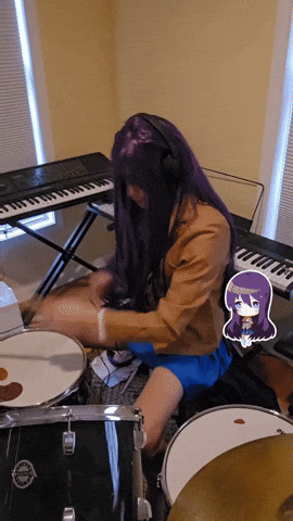 Yuri Drumming GIF