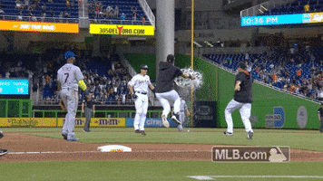miami marlins shower time GIF by MLB