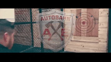 AutobahnMedia axe bullseye axe throwing autobahn GIF