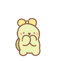 Kawaii gif. A turtle with a yellow bow blows big kisses that send hearts fluttering into the air. Text, "Hi."