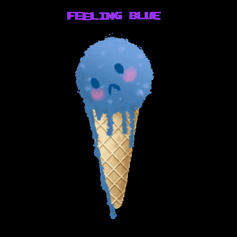 Lazy_Daisy sad kawaii blue icecream GIF