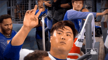 Waving Los Angeles Dodgers GIF by MLB