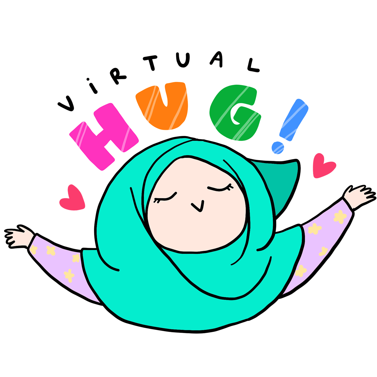 Hijab Virtual Hug GIF By Ifalukis Find Share On GIPHY