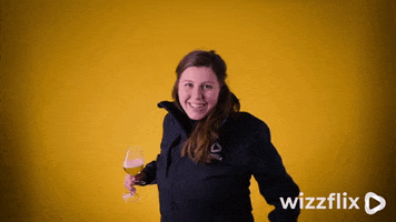 Wizzflix_ beer yellow spin good job GIF