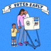 I voted early family at voting booth gif