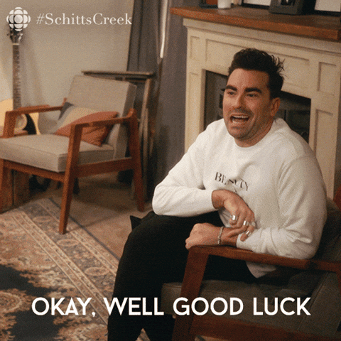 schitts creek good luck GIF by CBC