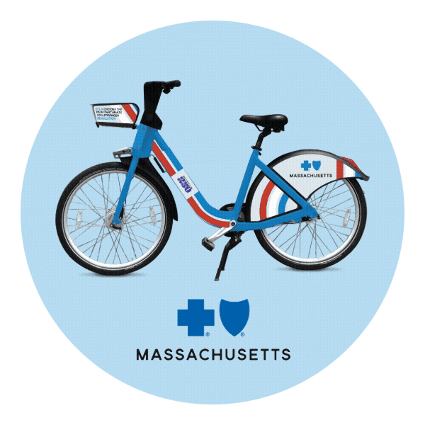Bluebikes Sticker by Blue Cross Blue Shield of Massachusetts