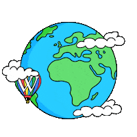 flying around the world Sticker by Idil Keysan