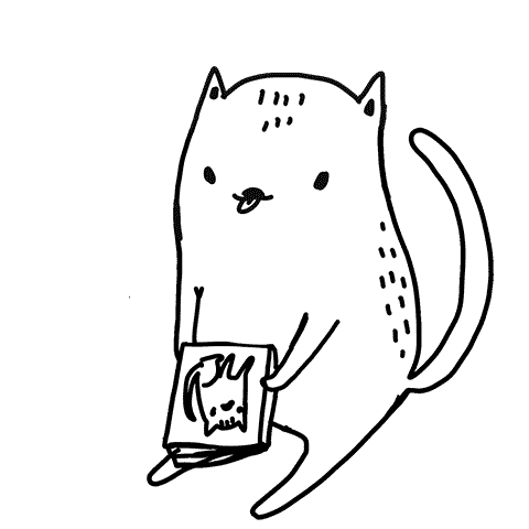 majasbok cat illustration black and white book GIF