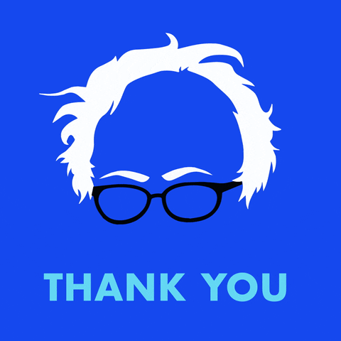Bernie Sanders Thank You GIF by INTO ACT!ON