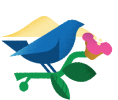 Summer Bird Sticker by Old Pasadena