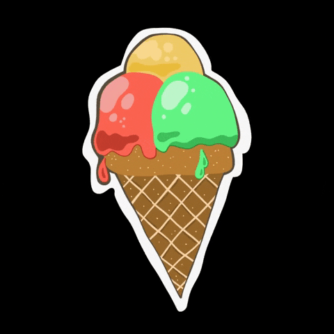 bom_artstudio colors colorful ice cream cone GIF