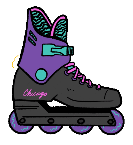 Skating Lets Go Sticker by Chris Piascik