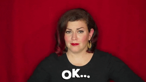 Christine Gritmon red ok okay sarcastic GIF