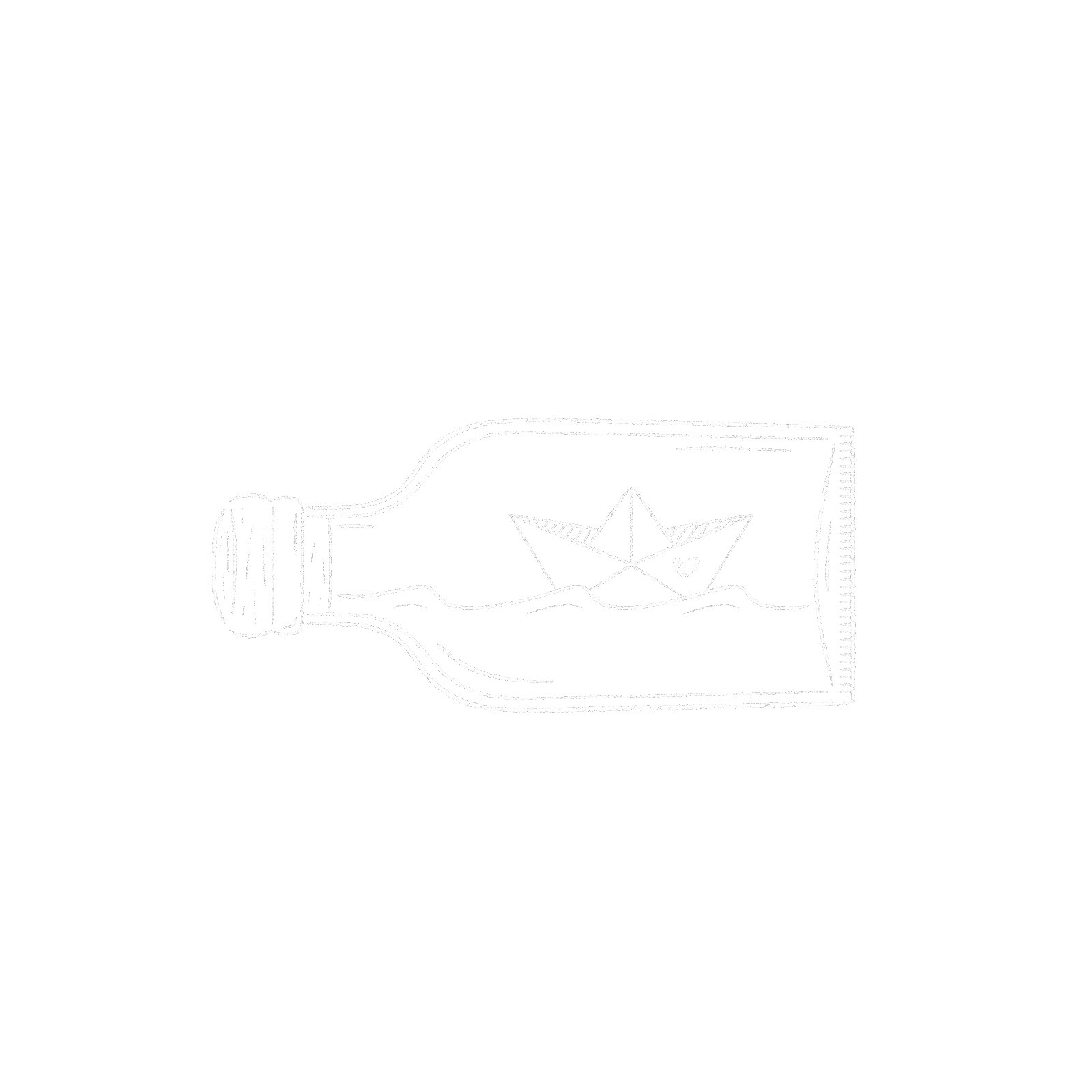 Message Bottle Drawing Sticker by Sven H. Photography for iOS & Android